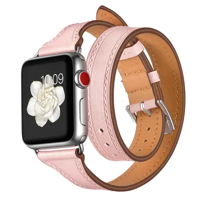 Genuine Leather Strap for Apple Watch 1/2/3/S11, Double-Loop - 8