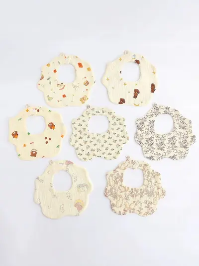 100% Cotton Gauze Baby Bib, Waterproof, Breathable, Soft for Newborns