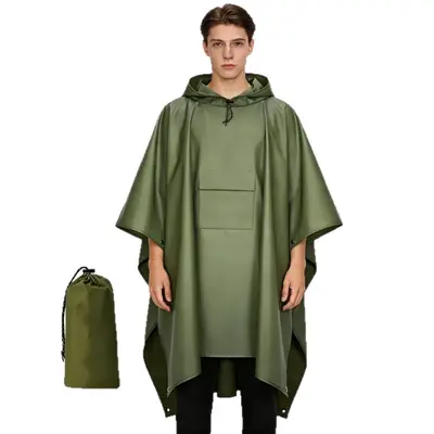 3-in-1 rain poncho, lightweight outdoor cape