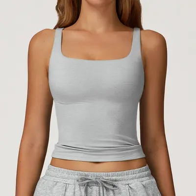 Women's Open-Back Yoga Tank Top, Quick-Dry Slim Fit Sports Bra - 7