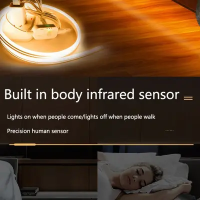 Flexible LED Light Strip with Human Motion Sensor, Warm White, USB - 4