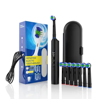 Fully Automatic Rotary Electric Toothbrush, Rechargeable, 4-6-8 Brush Heads - 8