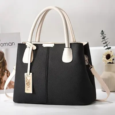 Women's Simple PU Leather Handbag, Single-Shoulder Crossbody, Large Capacity - 8