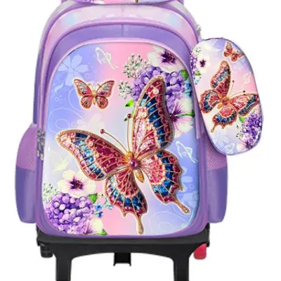 Trolley Schoolbag for Ages 6-12, 3D Hard Shell, 3-Piece Set - 2
