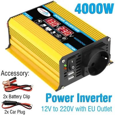 12V'dan 220V'a 300W Akıllı Araç İnvertörü, Çift USB'li - 12