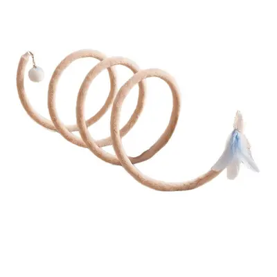 Foldable Plush Cat Tunnel with Feather Mouse Toy