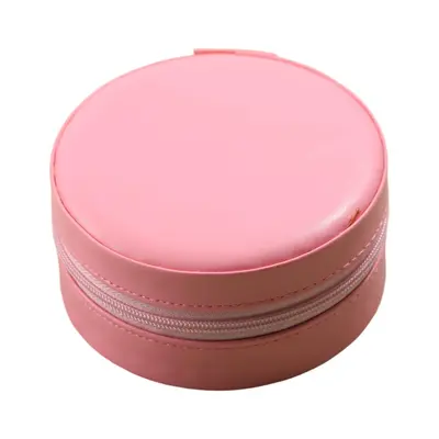 Runde tragbare Schmuckschatulle PU Schmuck-Aufbewahrungsbox Schmuck-Ohrringe-Ring-Organizer grenzüberschreitender Bestseller für den Außenhandel - 7