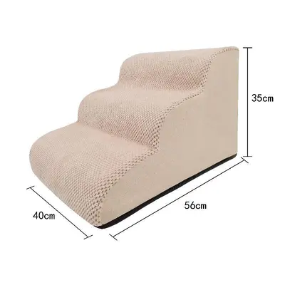 Washable Dog Stairs with Grey Sponge Steps for Small and Medium Dogs