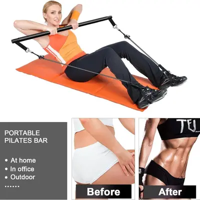 Multifunktions-Widerstandsbänder Set mit Pilates-Bar - 2