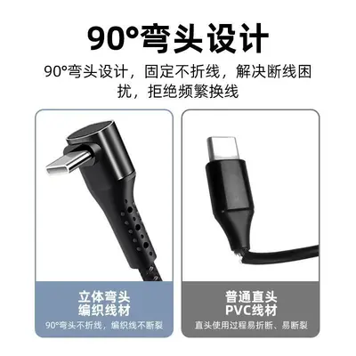 100W USB-C 3-in-1 fast charging cable, compatible with Android/Apple/Huawei