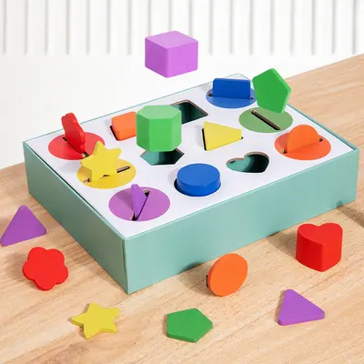Kinder-Lernspielzeug, Form- und Farberkennung, 12 Löcher