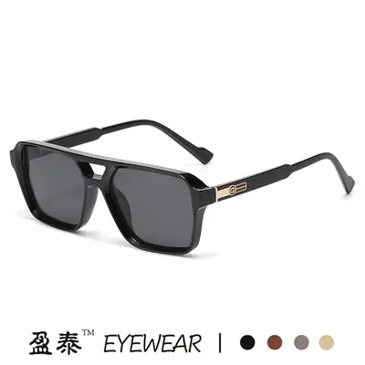 Herren-Pilotenbrille im Retro-Stil, Doppelsteg, quadratischer Rahmen, koreanischer Stil - 5