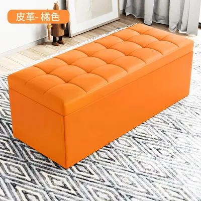 Home Shoe Changing Stool with Storage, Rectangular Entryway Bench - 13