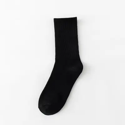 Zhuji Socken für Herren, mittelhoch bis hochschaft, schwarz/weiß, reine Baumwolle, atmungsaktiv, geruchshemmend, schweißabsorbierend, Sportsocken mit Frottee-Sohle für Frühling und Sommer - 8