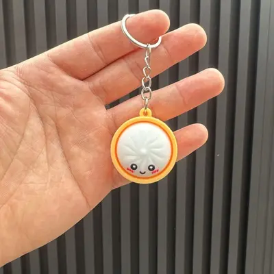 Simülasyon Baozi Anahtarlık, Sevimli Çanta Askı Süsü
