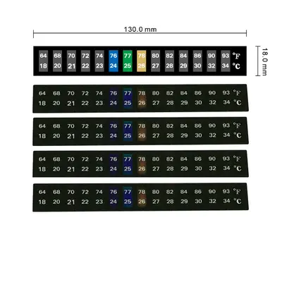 LCD Aquarium Thermometer, Fish Tank Temperature Label, Color-Changing - 12