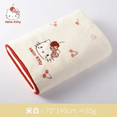 Kiraz KT Kedi Havlu Bornoz Takımı Mercan Polar Bornoz Kalın Su Emici Hızlı Kuruyan Banyo Ev Büyük Havlu Toptan - 9