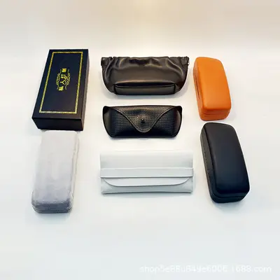 Brillenetui Logo-Verpackungs-Set-Tasche Himmel und Erde Abdeckungskasten Live-Streaming einzeln Tropfenversand Sonnenbrillenetui aus Leder Großhandel - 3