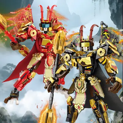 Sun Wukong yapı taşı mecha modeli, Jingubang altın değnek, eğitici oyuncak - 3