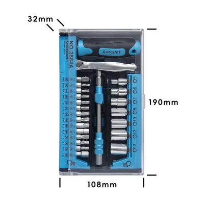 39-in-1 Ratchet Screwdriver Set with Sockets and Hex Bits - 5