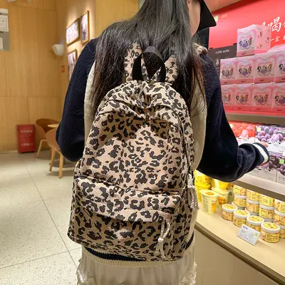 Leopard Print Backpack, Large Capacity, for College Students - 2