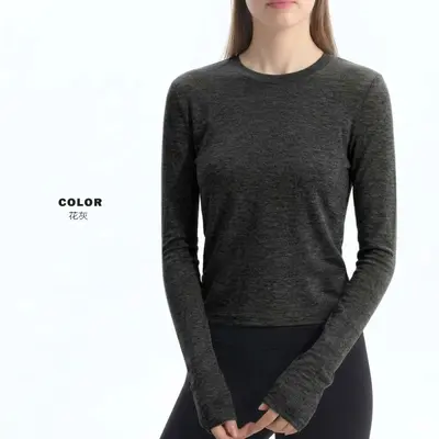 Merinowolle Damen Langarm-Sportoberteil, Herbst Winter - 9