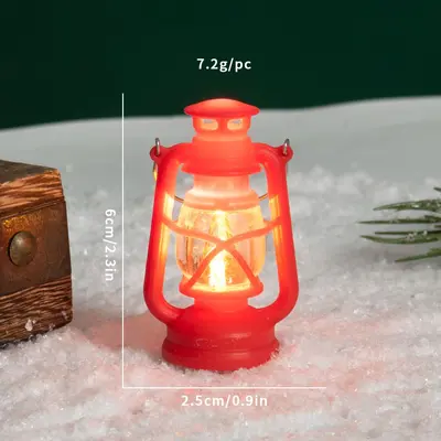 Minyatür dijital mum ışığı LED midilli ışık retro el çantası ışık kamp gazyağı lambası Noel atmosfer ışığı süsler - 12