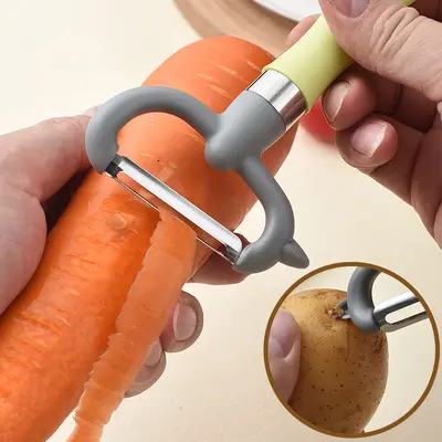Multifunctional peeler with bamboo handle, long shaft - 3