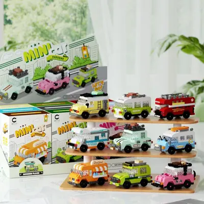 Lego-Compatible Car and Bus Building Block Set for Children - 4