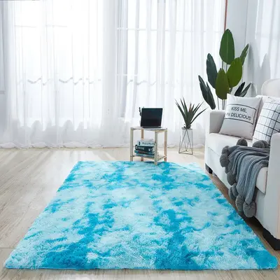 İpek-Yün Karışımlı Batik Desenli Yıkanabilir Halı, Oturma ve Yatak Odası - 11