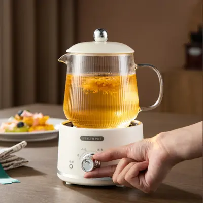 Mini Electric Health Kettle Mug, High Borosilicate Glass, for Office Use