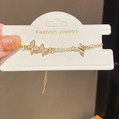 14K Gold Plated Zircon Oval Bracelet - 8