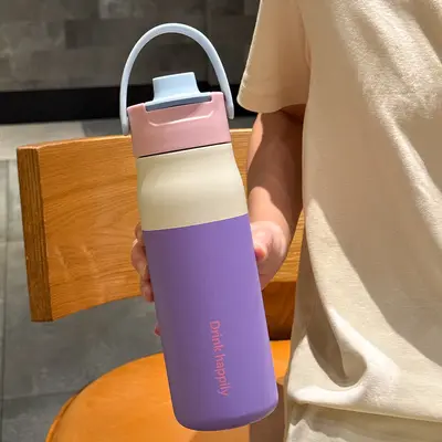 316 Stainless Steel Insulated Cup, Large Capacity, Portable Handle Travel Mug - 7