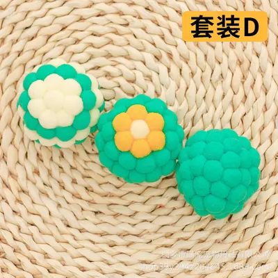Colorful Plush Cat Toy Set with Large Bell Balls for Chewing - 10