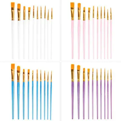 Nylon-Haarpinsel Ölmalpinsel-Set 10er für Kinder - 2