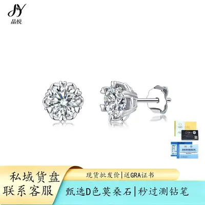 S925 Sterling Silver Heart Moissanite Stud Earrings for Women