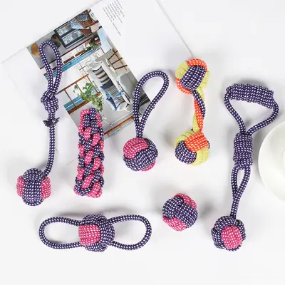 Bite-Resistant Knotted Cotton Rope Dog Toy