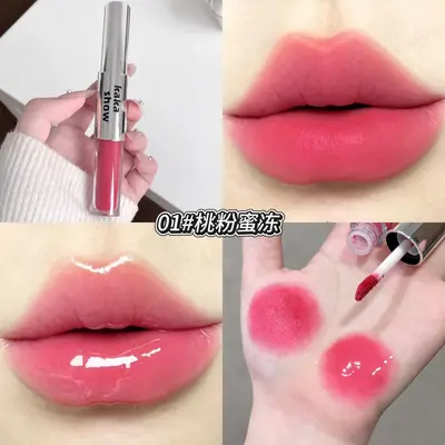 Kakashow Dual-Head Powder-Effect Lip Glaze, Mirror Water Gloss