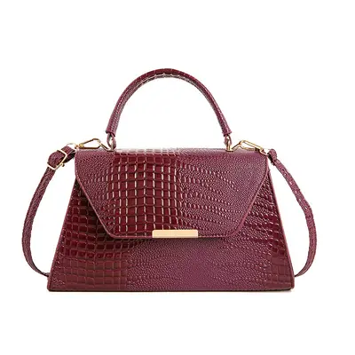 Small Crocodile Pattern Women's Handbag, Lightweight Single Shoulder Bag - 11