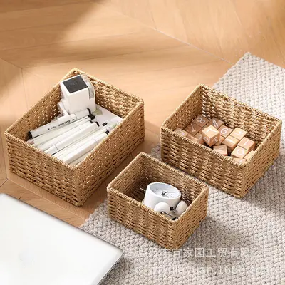 Various storage boxes cosmetic storage boxes snack storage boxes office side table storage baskets wholesale - 4