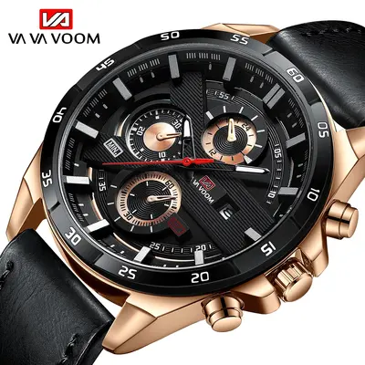 Quellhersteller Mode Herrensportuhr wasserdicht Outdoor-Sportuhr Casual Quarzuhr Student Uhr mit Lederarmband Kalender