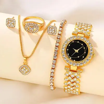 Cheyin Kuvars Kadın Saati Lüks Tasarım Strass - 3