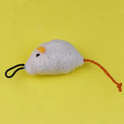 Steel Wire Cat Teaser Wand with Replacement Mouse Head - 7