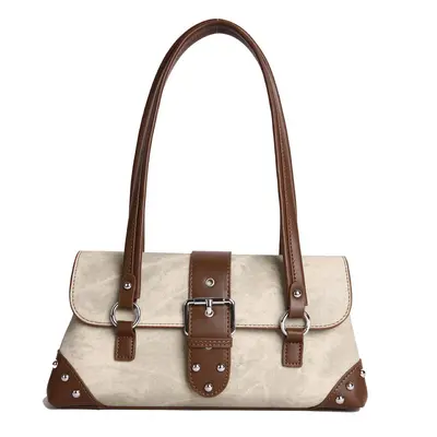 Modische Damen-Schultertasche mit Schnappverschluss, koreanischer Stil, schlicht - 8