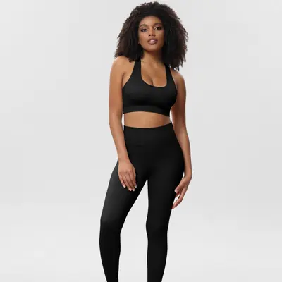 Herbst-Yogaset, 3-teilig, nahtlose Yogahose, Sport-Top und langärmliges Oberteil - 8