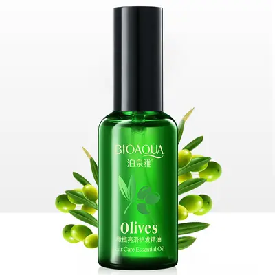 Масло для ухода за волосами Poquan Ya Olive для окрашенных, завитых и выпрямленных волос, питает сухие и вьющиеся волосы, разглаживает и смягчает пряди, кондиционер для волос - 6