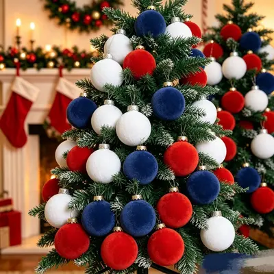 8 cm Christmas Tree Hanging Ball Ornament - 1