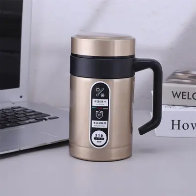 Thermobecher aus 304er Edelstahl mit Griff und Teesieb - 9