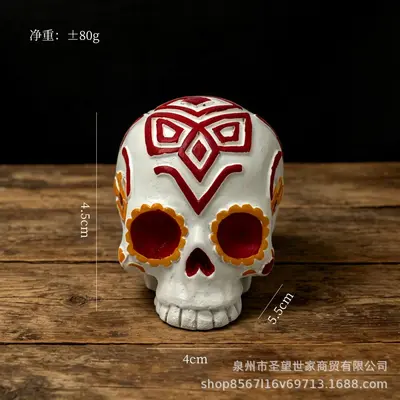 Halloween Skull Desktop Ornament, Decorative Small Figure - 7