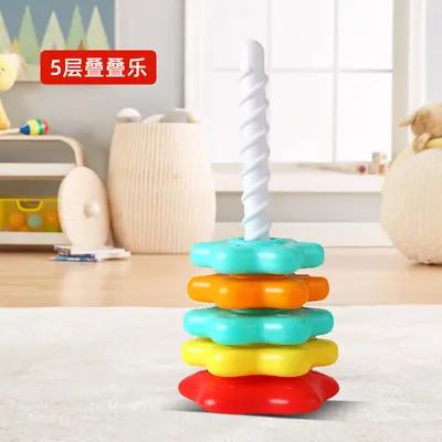 Rainbow colorful educational baby stacking tower toy - 7